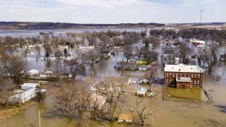 A flooded town in the midwest.