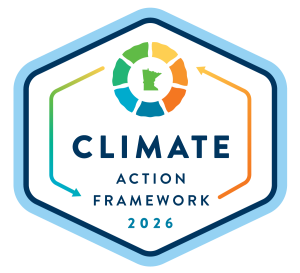 Logo graphic that says "Climate Action Framework 2026"