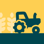 Icon depicting a tractor in a field