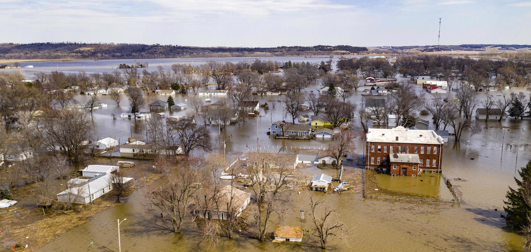 A flooded town in the midwest.